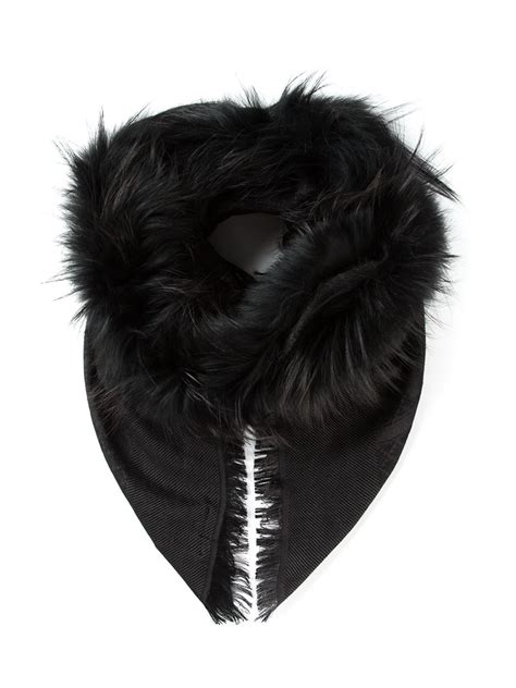 gucci scarf with fox fur trim|gucci wool silk scarf.